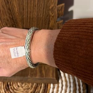 3/$18 Lia Sophia Green/Silver Stretch Bracelet - New - Lot 573